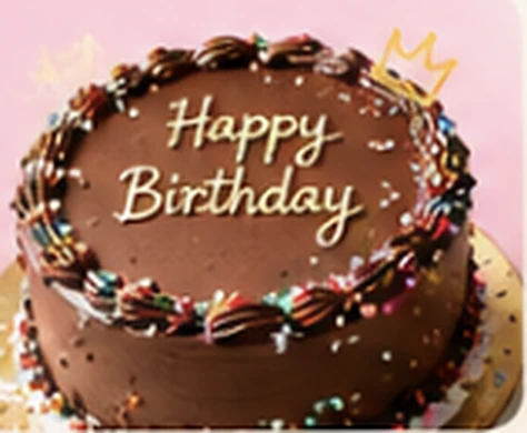 Chocolate birthday cake with sprinkles